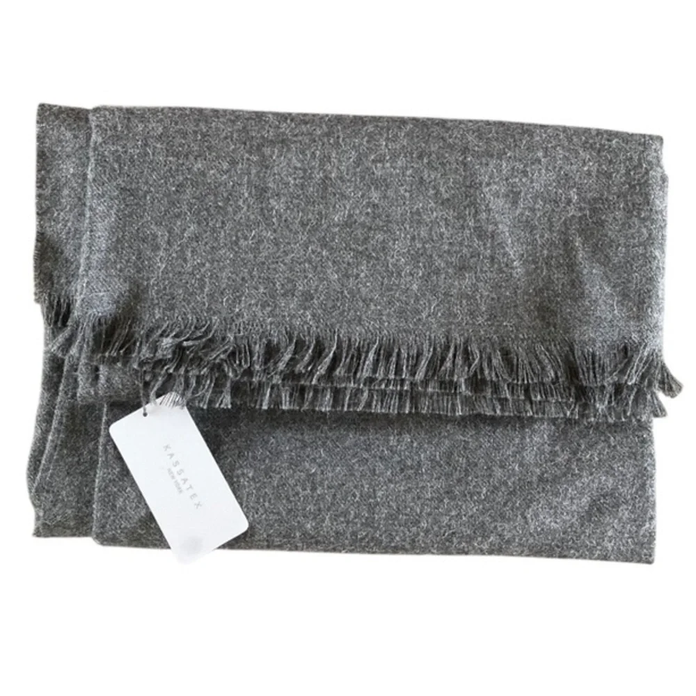 Kassatex 100% Baby Alpaca Luxury Throw Blanket Made in Peru Luxe Gray NWT